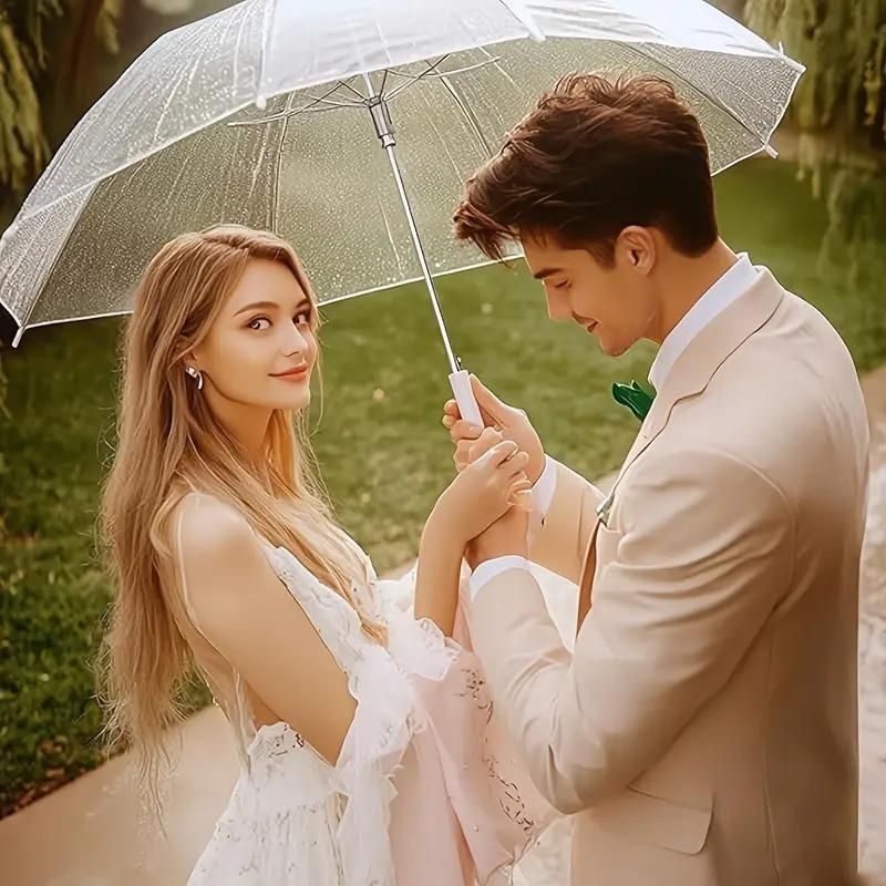 Clear Dome See Through Umbrella Transparent Rain Windproof